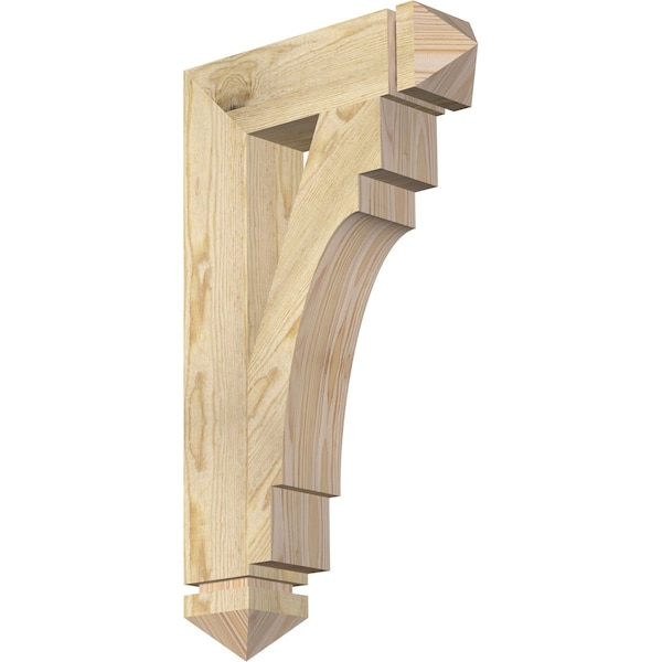 Ekena Millwork Merced Arts & Crafts Rough Sawn Bracket, Douglas Fir, 4"W x 16"D x 28"H BKT04X16X28MRC03RDF - main